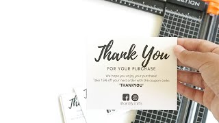 How to Make Thank You Business Cards at Home for FREE Fast &amp; Easily | Etsy Seller Tips