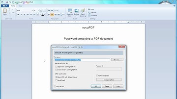 Password protect PDF files with novaPDF