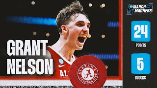 Grant Nelson's 24 points, 5 blocks propel Alabama past UNC in Sweet 16