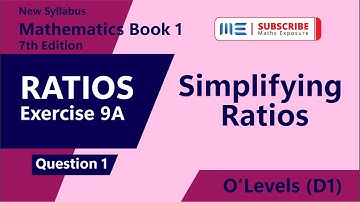Simplifying Ratios, #ratio #mathematics #olevel #d1 , Ex 9A, Q1