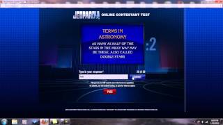 Jeopardy! Online Contestant Test January 10 2013