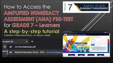 How to Access the Amplified Numeracy Assessment (ANA) for Grade 7 - Learners