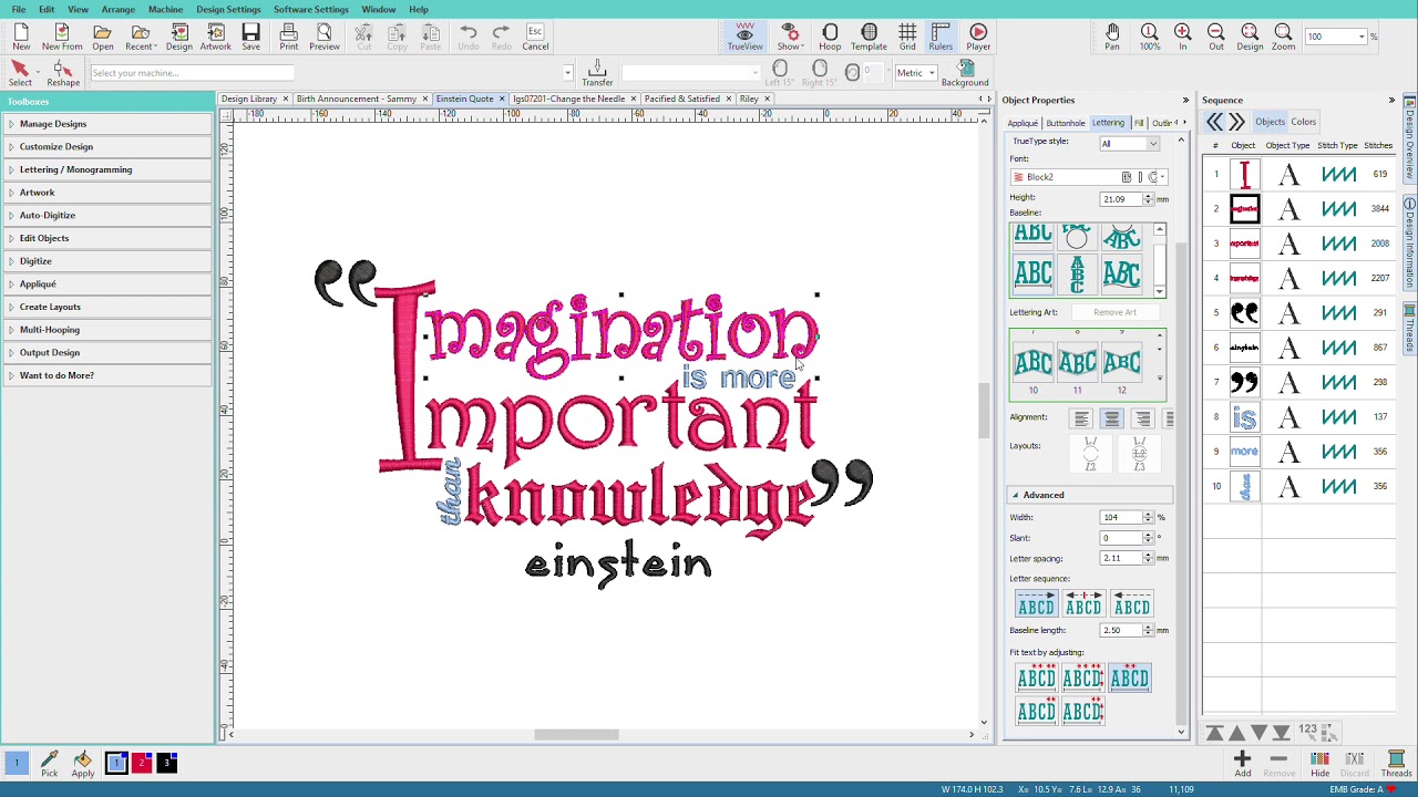 Hatch Embroidery 2 - Lettering Overview - YouTube