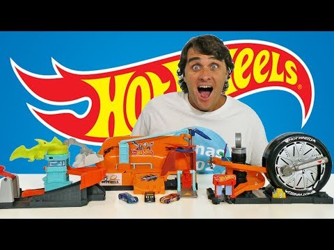 hot-wheels-city-skate-park--tire-shop--dinosaur-attack-playsets-!-||-toy-review-||-konas2002