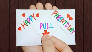 Parent's Day Surprise Message card idea ||How to make Pull Tab Origami Parent's Day Card