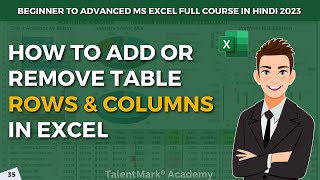 How to Add or Remove Table Rows and Columns in Excel | MS Excel Course | #freeexcelcourse Wealth