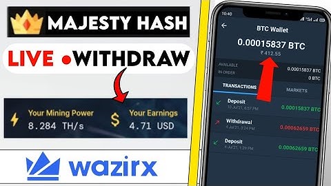 Majesty Hash Live Withdraw on Wazirx | Majestyhash Com Withdraw in India | Free Bitcoin Mining Site
