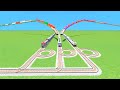 TWO TRAIN CROSS ON FLY OTHER TRAIN CROSSING  😂CIRCLE SHARP TURN ZIG ZAG TRACKS RAILWORK