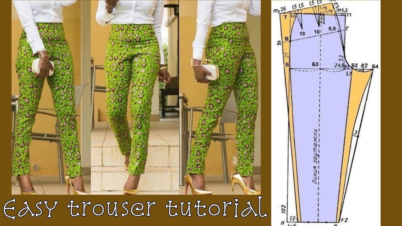 (Updated)Easy full pants/ trouser tutorial with side pockets - YouTube