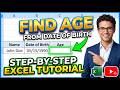 Find Age from DOB Instantly | How to Calculate Age from Date of Birth in Excel #foryoupage #excel