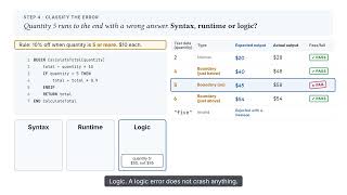 VCE Software Development: Find the bug (test data, testing tables, error types) Guide