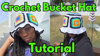 How to Crochet a Bucket Hat Easy In Depth Crochet Bucket Hat Tutorial Granny Squares Step by Step