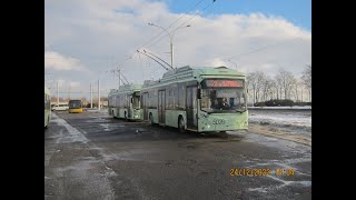 Минск, поездка в троллейбусе БКМ-32100Д, парк.№ 5026, марш.35 (20.01.2024)