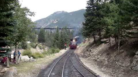 Georgetown Loop steam shay locomotive #9 in action