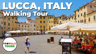 Lucca, Italy Walking Tour  4K  With Captions!