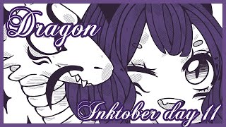 INKTOBER 2019 Day 11 Dragon【SPEEDPAINT】Paint tool SAI