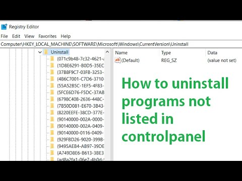 How to uninstall programs not listed in control panel | Settings & Registry Editor in Windows 10