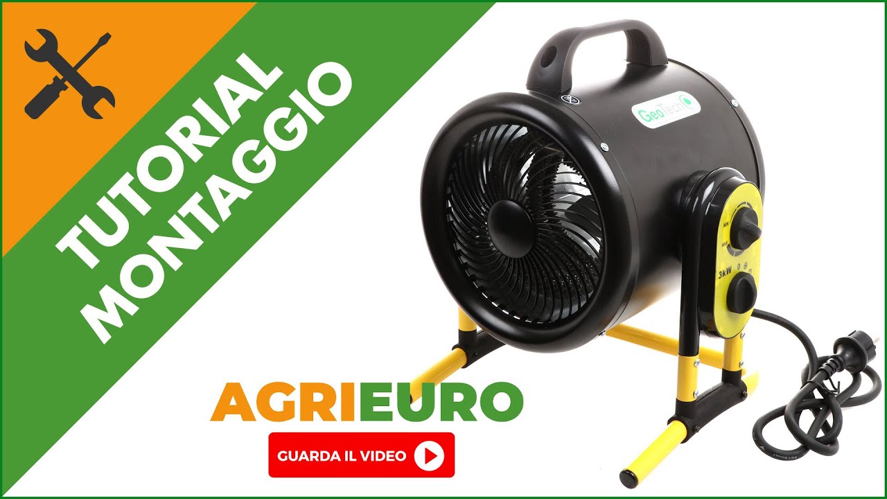 Generatore Di Aria Calda Elettrico Geotech Seh 300 S Montaggio Del Generatore Con Potenza 3 Kw Youtube