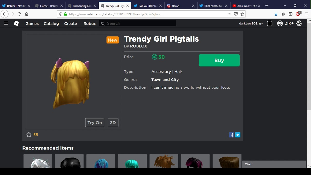 New Enchanting Green Mohawk And Trendy Girl Pigtails Roblox Memorial Day Sale 3 Youtube - pigtails roblox