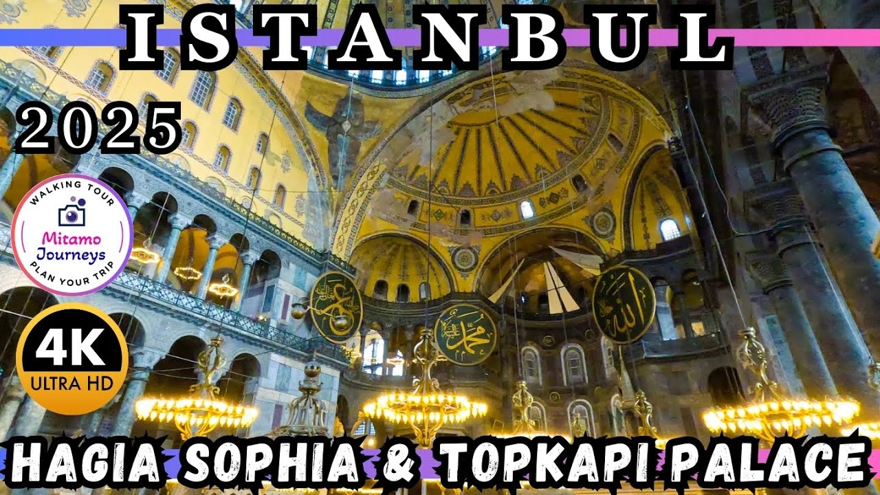 Istanbul Walking Tour 4K | Inside Hagia Sophia Mosque & Topkapi Palace | UHD 60FPS | Feb 2025