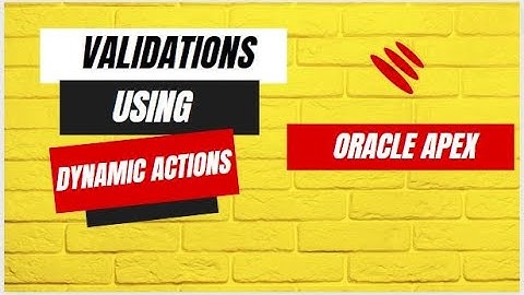 How to call Validation using Dynamic Actions #oracle #oracleapex #apex