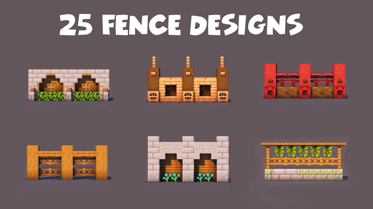 25 best fence designs in minecraft - YouTube