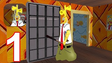 Scary siren sponge head : neighbor monster escape - Gameplay Walkthrough Part 1 (Android,iOS)