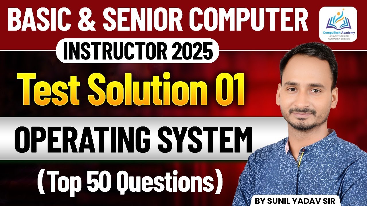 Operating System ( Intro, Types, Scheduling) 50 MCQ Test & Solution - 1| BCI, SCI, BPSC, UP LT Grade
