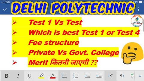 Delhi polytechnic merit list 2020 || CET.COM