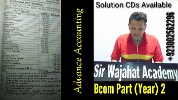 Final Accounts, Bcom Part 2, Online Cds, Tutors, Karachi University, Bcom Past Papers Solutions