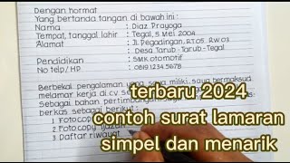 CARA BUAT SURAT LAMARAN KERJA YANG BENAR TULISAN TANGAN 2024