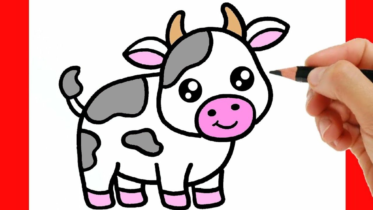 Cartoon Cow Drawing || Step by Step Guide - Cool Drawing Idea-saigonsouth.com.vn
