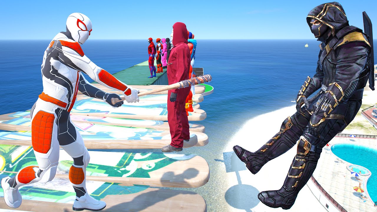 GTA 5 SPIDER-MAN WITH A BASEBALL BAT vs SUPERHEROES! (Euphoria Physics) Ep.98