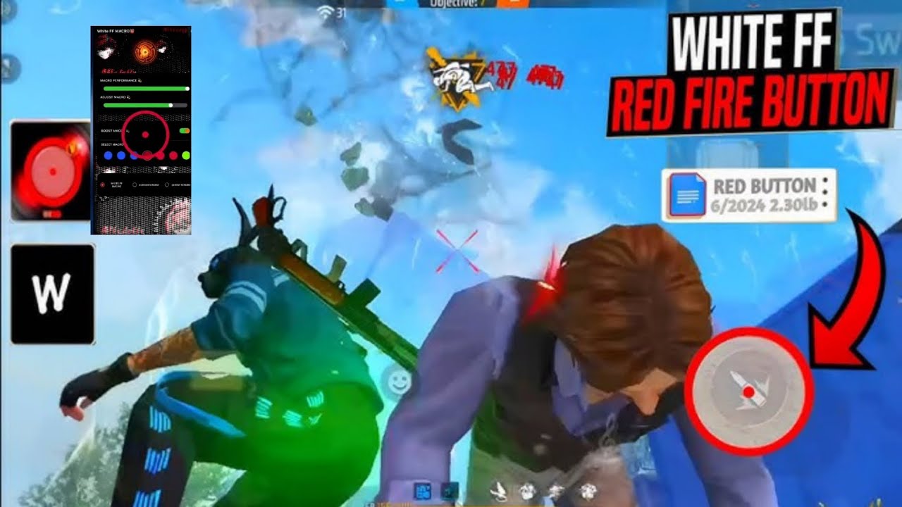 WHITE FF RED FIRE BUTTON 100% HEADSHOT ☠️📱 - YouTube