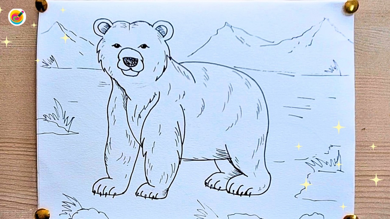 How to Draw a Simple Bear | Easy Animal Drawing for Kids and Beginners