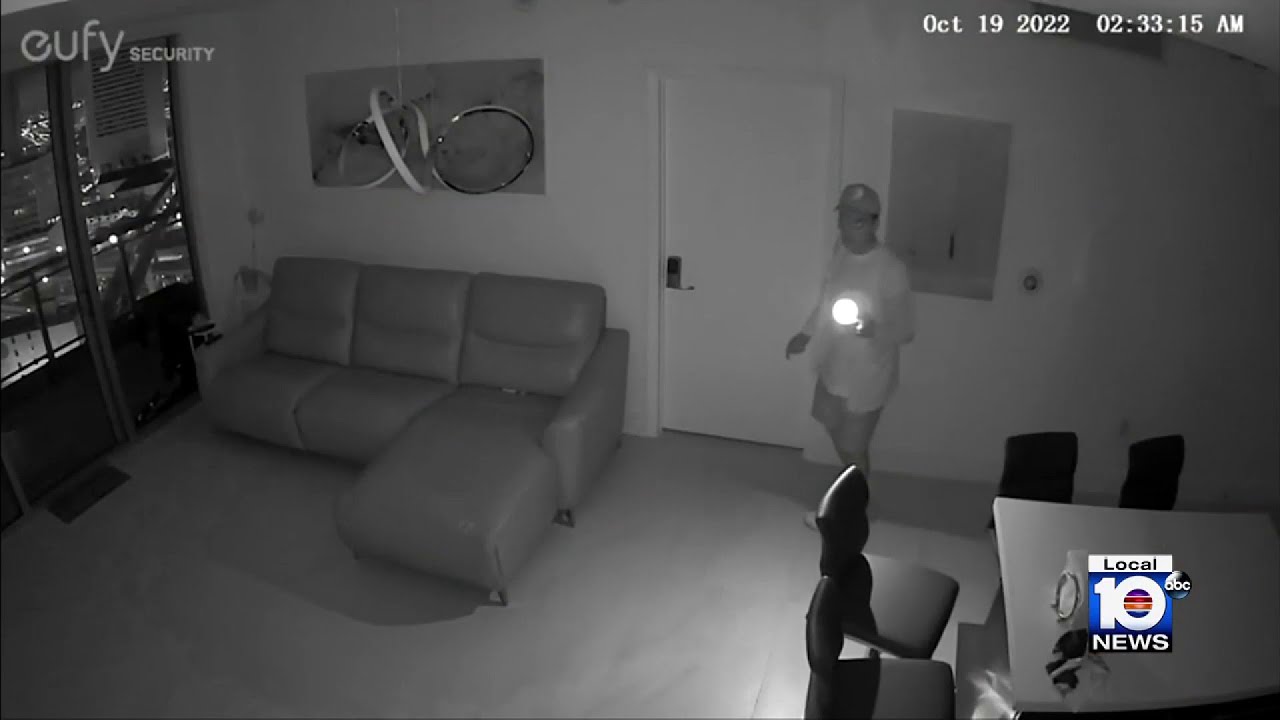 Intruder caught on camera going through high-end Miami condos