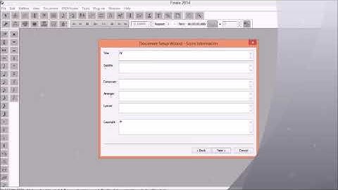 How to create a score in finale with setup wizard.