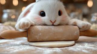 Mello the Rabbit Chef Makes Soft Morning Bread 🐇🥖 | No Talking, Cozy Bakery Sounds ASMR screenshot 5