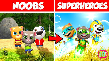NOOBS vs SUPERHEROES | Talking Tom Hero Dash - Run Game | android ios gameplay 1080p 60fps landscape