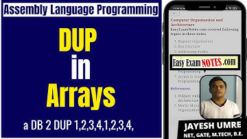 DUP operator in Array in Assembly Language Programming | Jayesh Umre