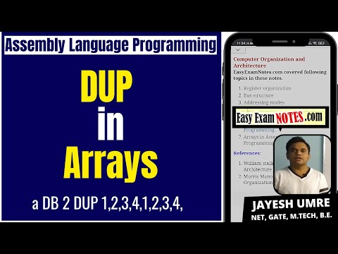 DUP operator in Array in Assembly Language Programming | Jayesh Umre