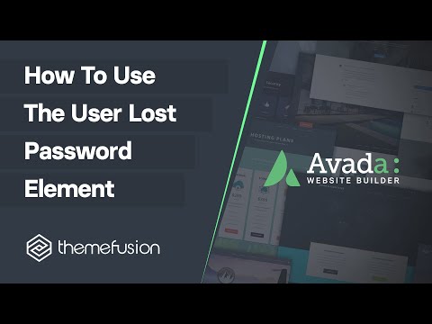 How To Use The User Lost Password Element Video