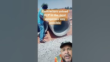 Workers unload truck with pipes in a dangerous manner.#construction #engineering #concrete #ytshorts