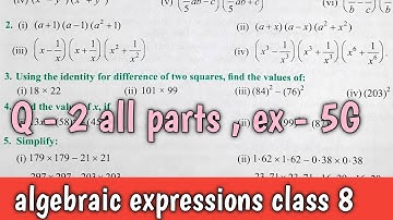 question - 2 all parts | exercise-5G class 8th maths | S chand maths | composite maths