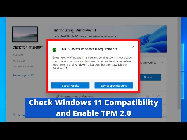 How to check Windows 11 TPM 2.0 compatibility on your PC