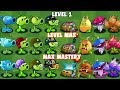 PvZ2 Battlez - Every PEA &amp; NEW PLANTS Level 1 vs Max Level vs Max Mastery - Who Will Win ?