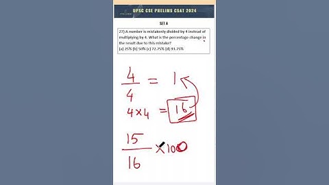 UPSC CSE Prelims - CSAT 2024 Q.27) A number is mistakenly #upscaptitude #upsccsat