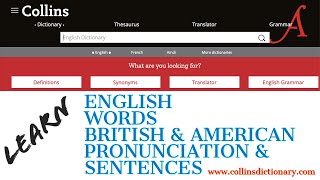 LEARNING ENGLISH THROUGH COLLINS ONLINE DICTIONARY screenshot 5