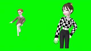 Boy and girl Dance Green Screen Video | vfx croma key |No copyright cartoon video