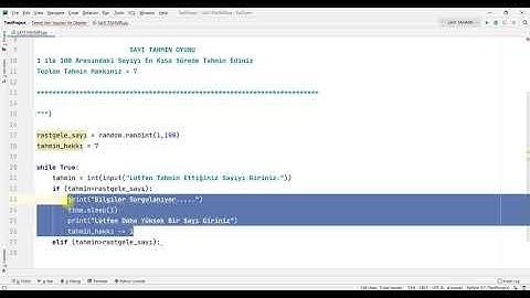 PYTHON - SAYI TAHMİN OYUNU - THE NUMBER GUESSING GAME